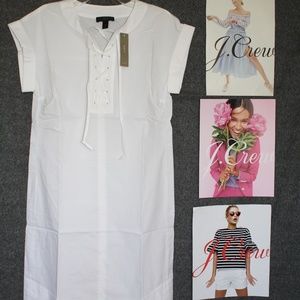 J.Crew White Shirt Short Sleeve Dress , Size: XXS